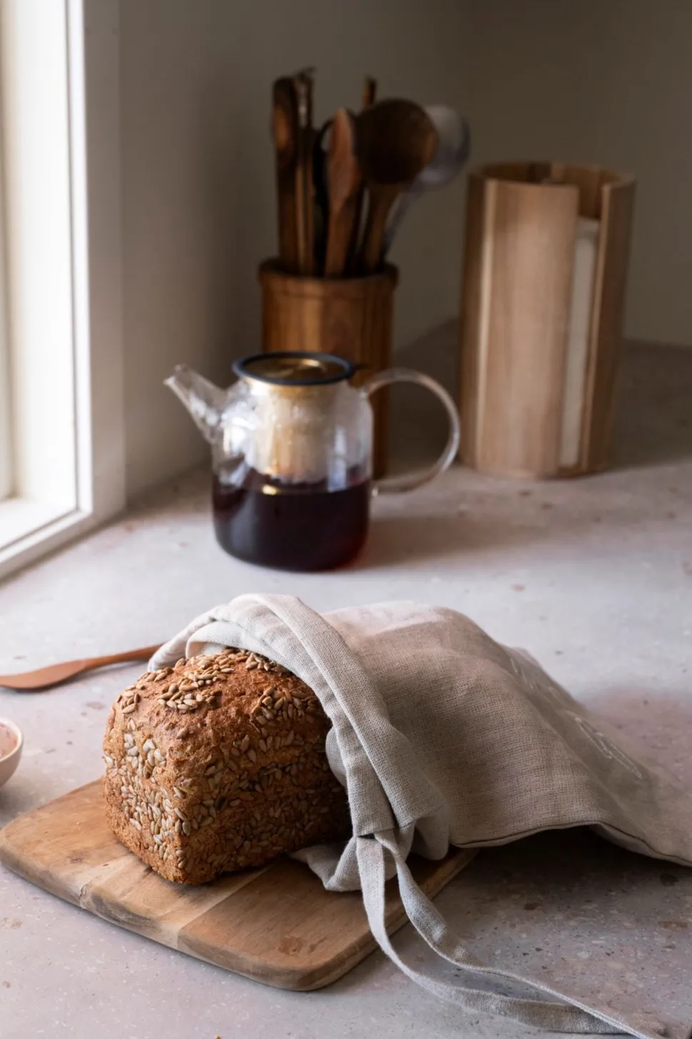 Linen leipäpussi luonnonväri
