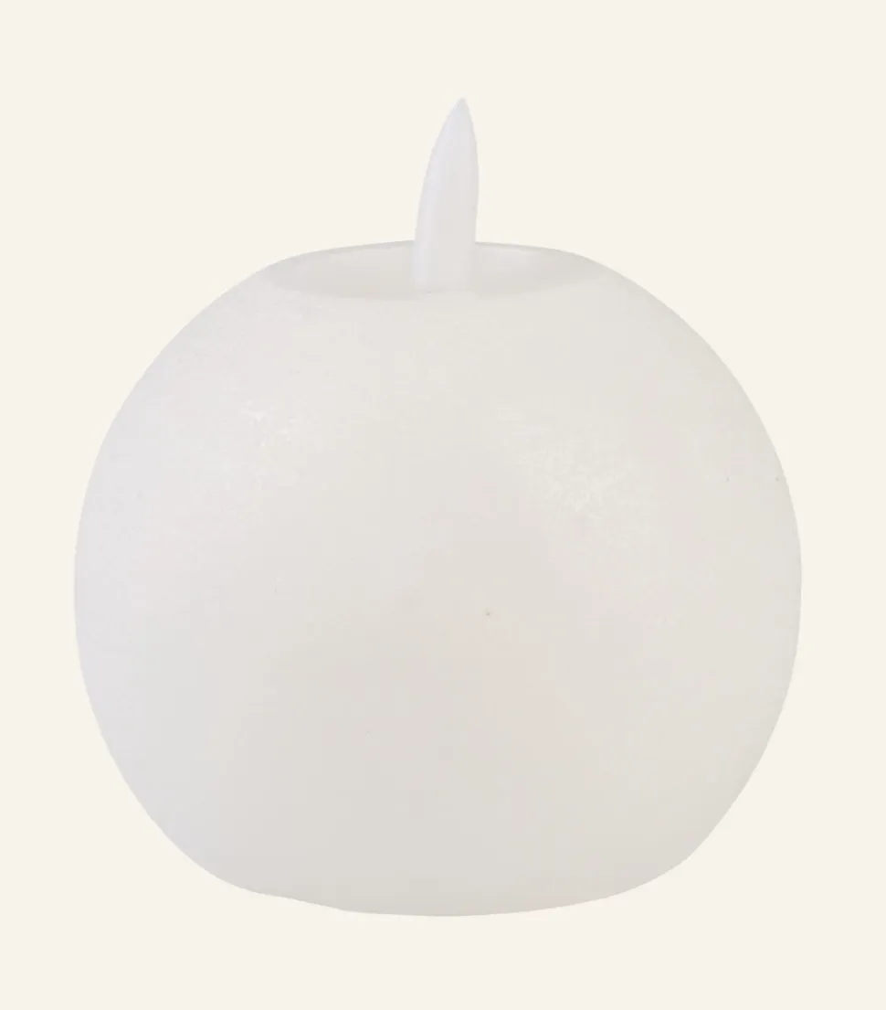 Lucius rustic round led-kynttilä valkoinen