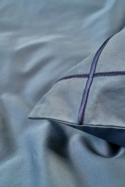 Lux Sleeping pussilakanasetti satiinipuuvillaa sumuinen sininen