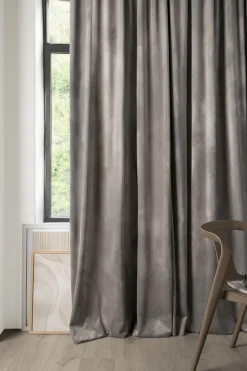 Mali velour verho harmaanruskea