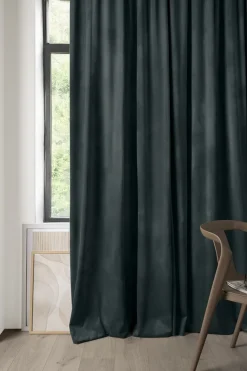 Mali velour verho tummanvihreä