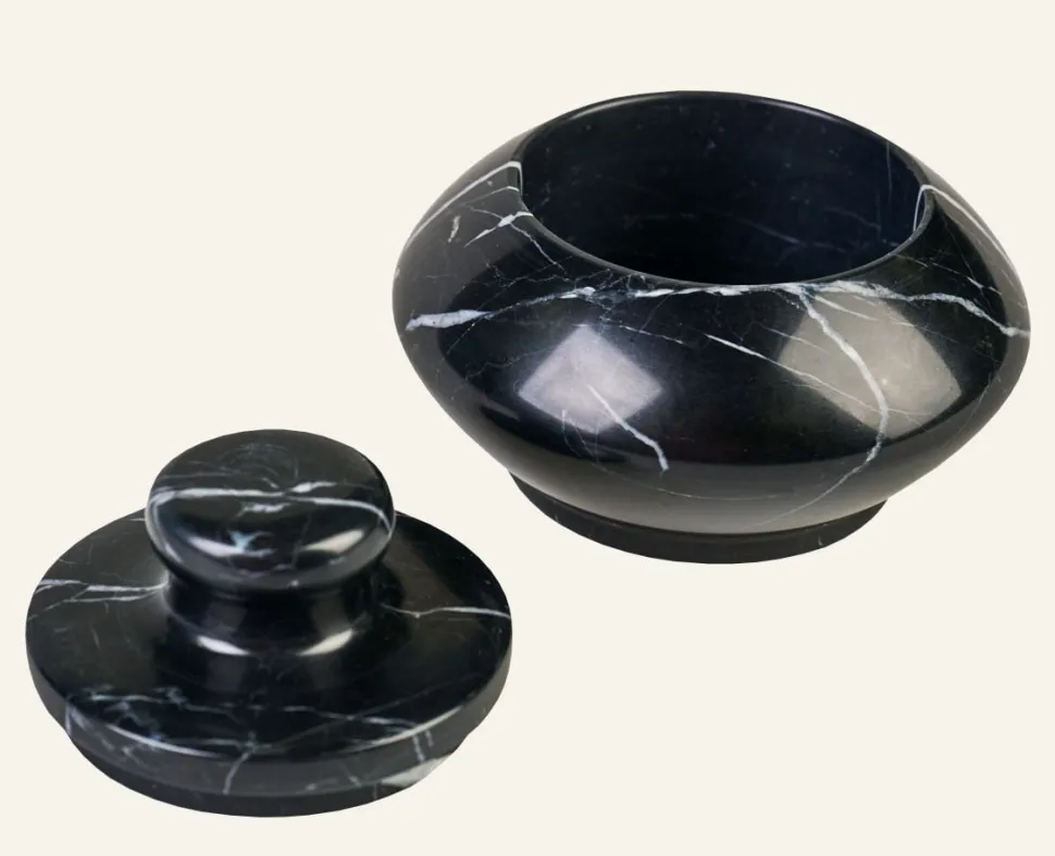 Marble säilytyspurkki musta
