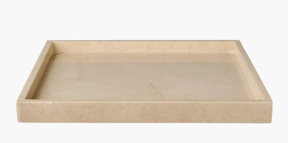 Marble square kynttilänpidin beige