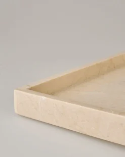 Marble square kynttilänpidin beige