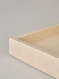 Marble square kynttilänpidin beige