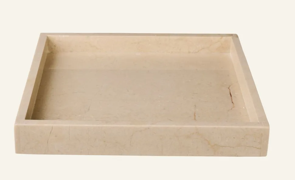 Marble square kynttilänpidin beige