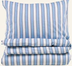 Navigare stripe pussilakanasetti puuvillaa sininen