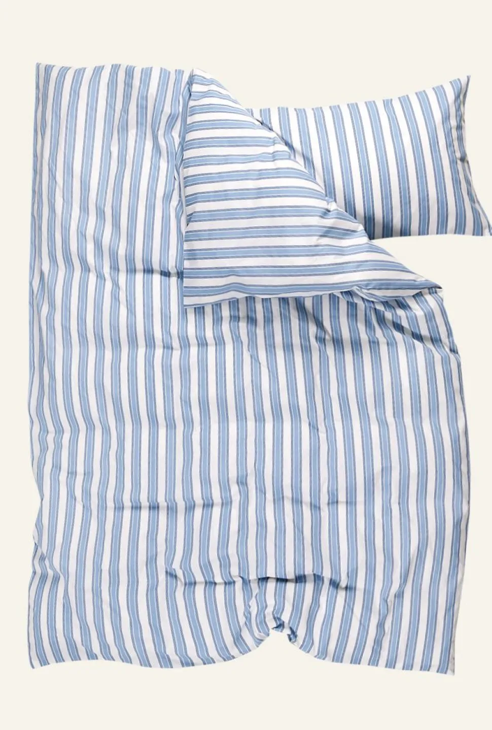 Navigare stripe pussilakanasetti puuvillaa sininen