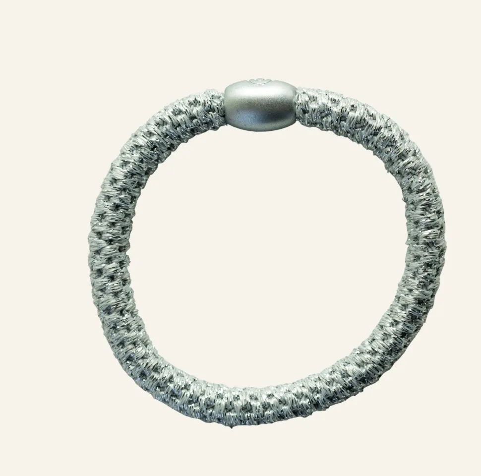 Nina glitter hiuslenkki hopea