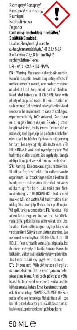 Patchouli Freesia matt tuoksuspray vihreä
