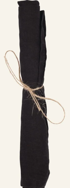 Pellavaservetti musta - 45x45 cm