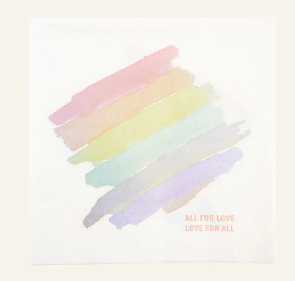 Pride stripes paperiservetit moniväri