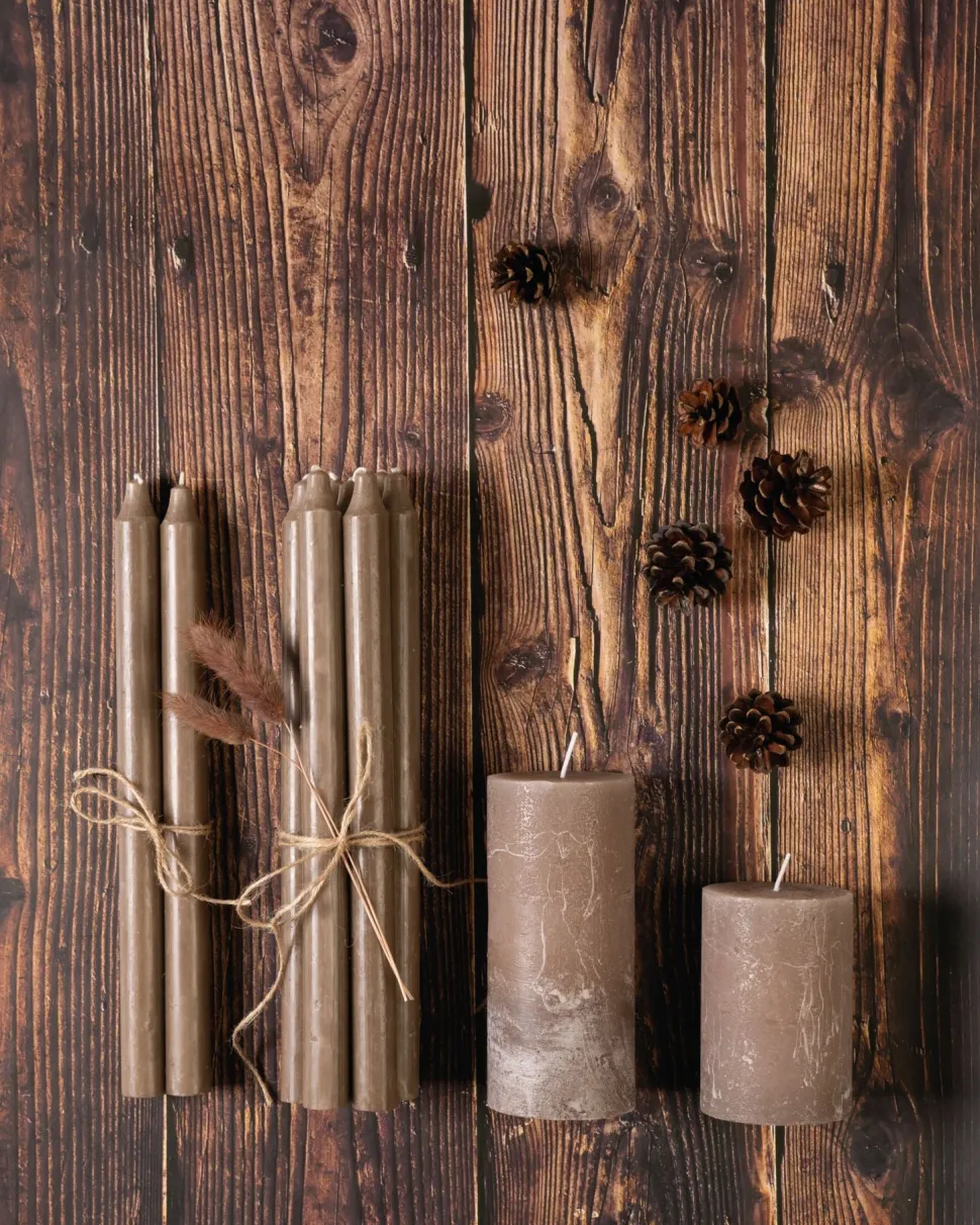 Pöytäkynttilä beige - 7x10 cm