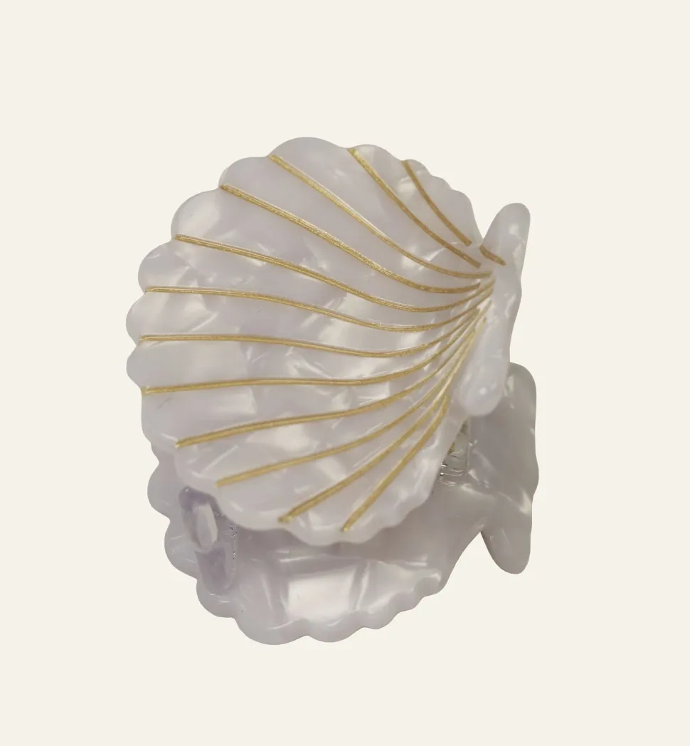 Scallop hiusklipsi valkoinen