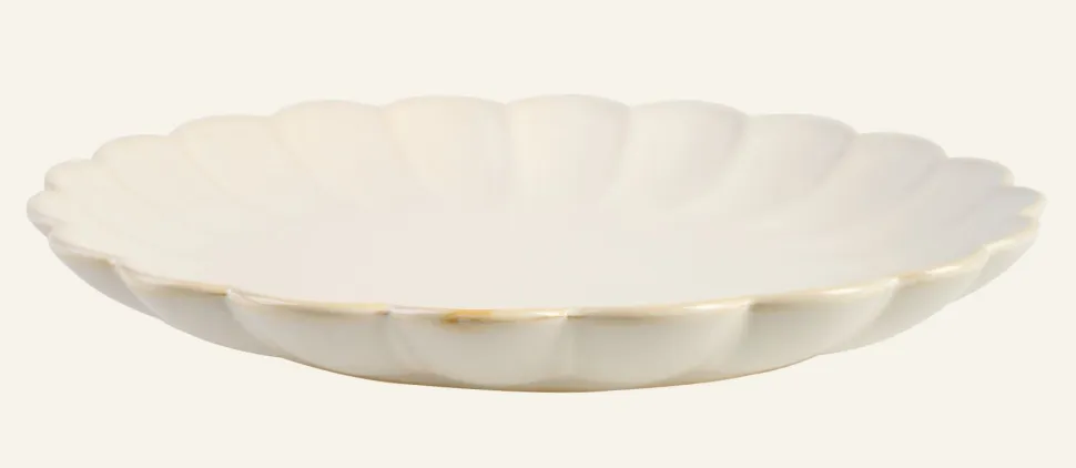Scallop ruokalautanen luonnonvalkoinen
