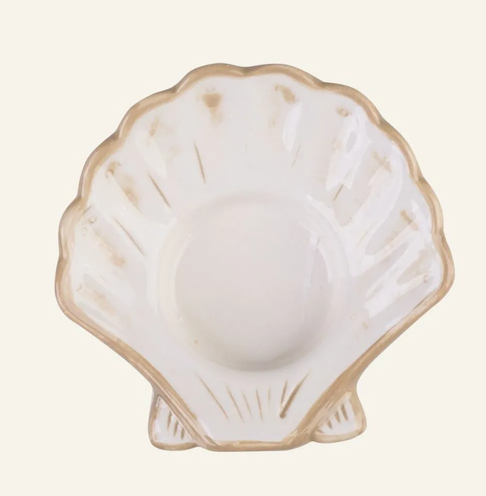 Sea shell kynttilälyhty beige