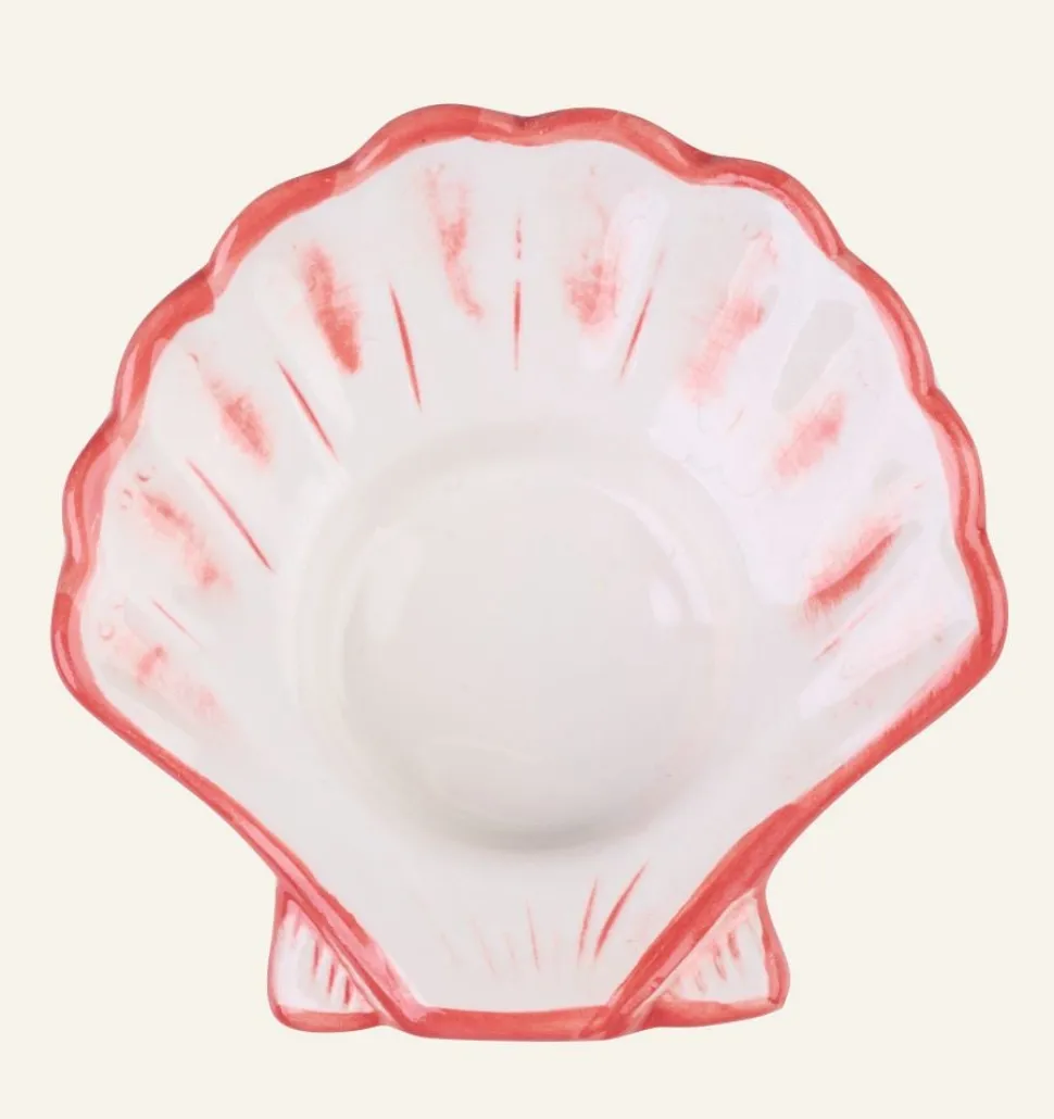 Sea shell kynttilälyhty punainen