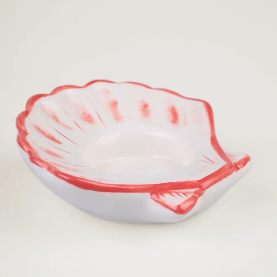 Sea shell kynttilälyhty punainen