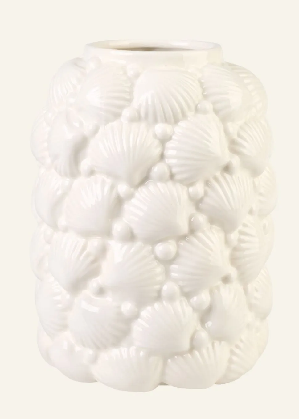 Shell maljakko valkoinen