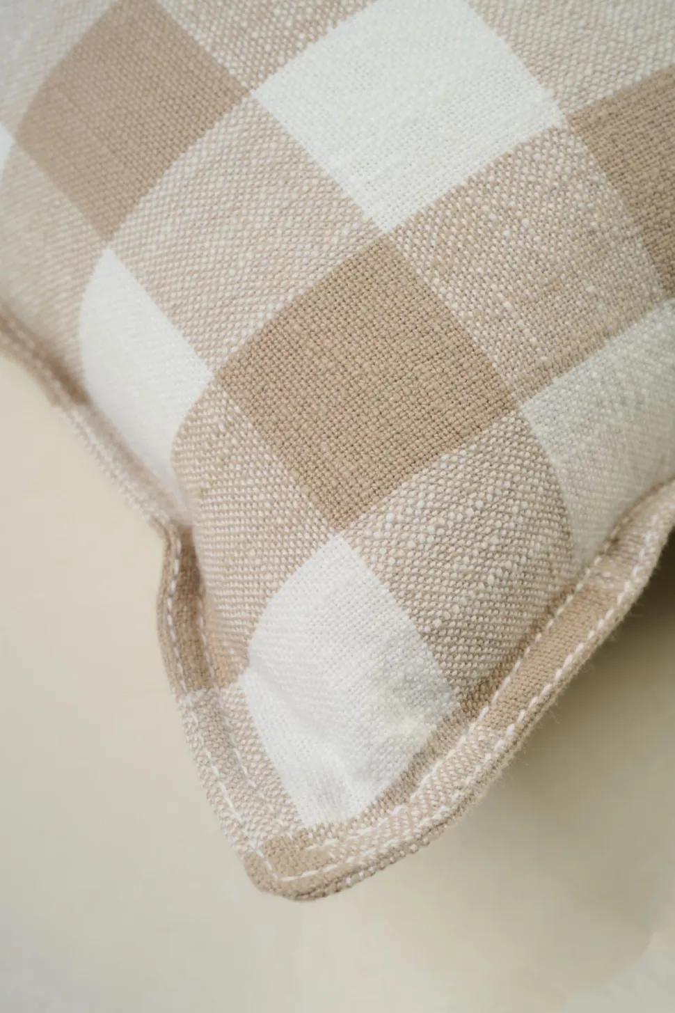 Smillan check koristetyyny beige