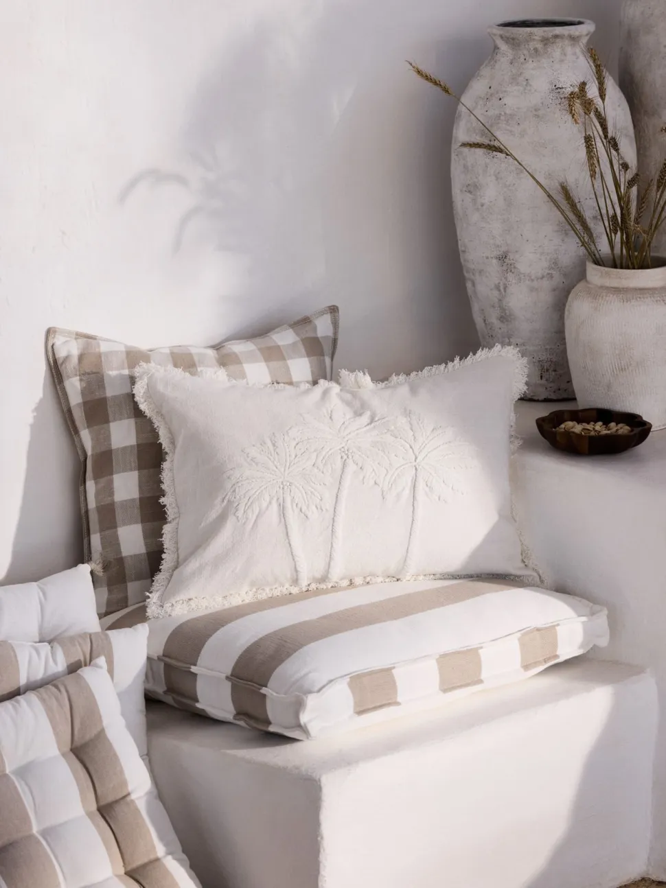 Smillan check koristetyyny beige