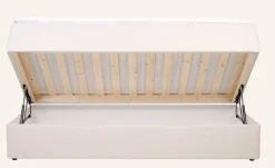 Sänky säilytystilalla beige - 90x200x59 cm
