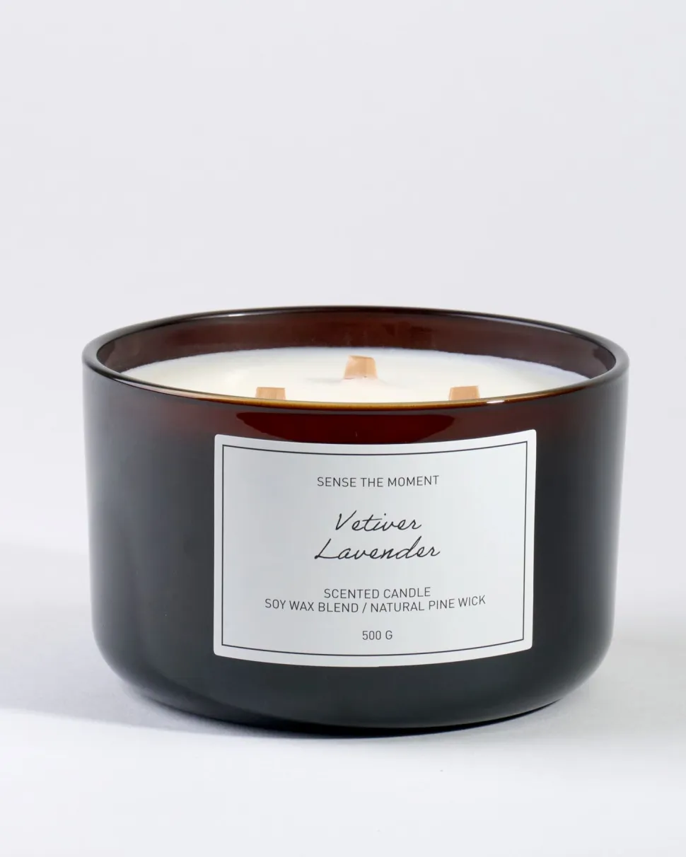Vetiver Lavender large tuoksukynttilä harmaasininen