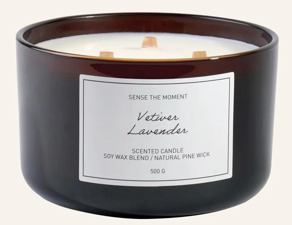 Vetiver Lavender large tuoksukynttilä harmaasininen