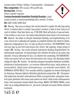 Vetiver Lavender tuoksukynttilä harmaasininen