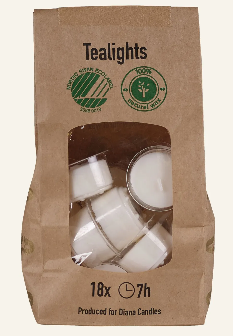 Wax 18pk lämpökynttilät valkoinen