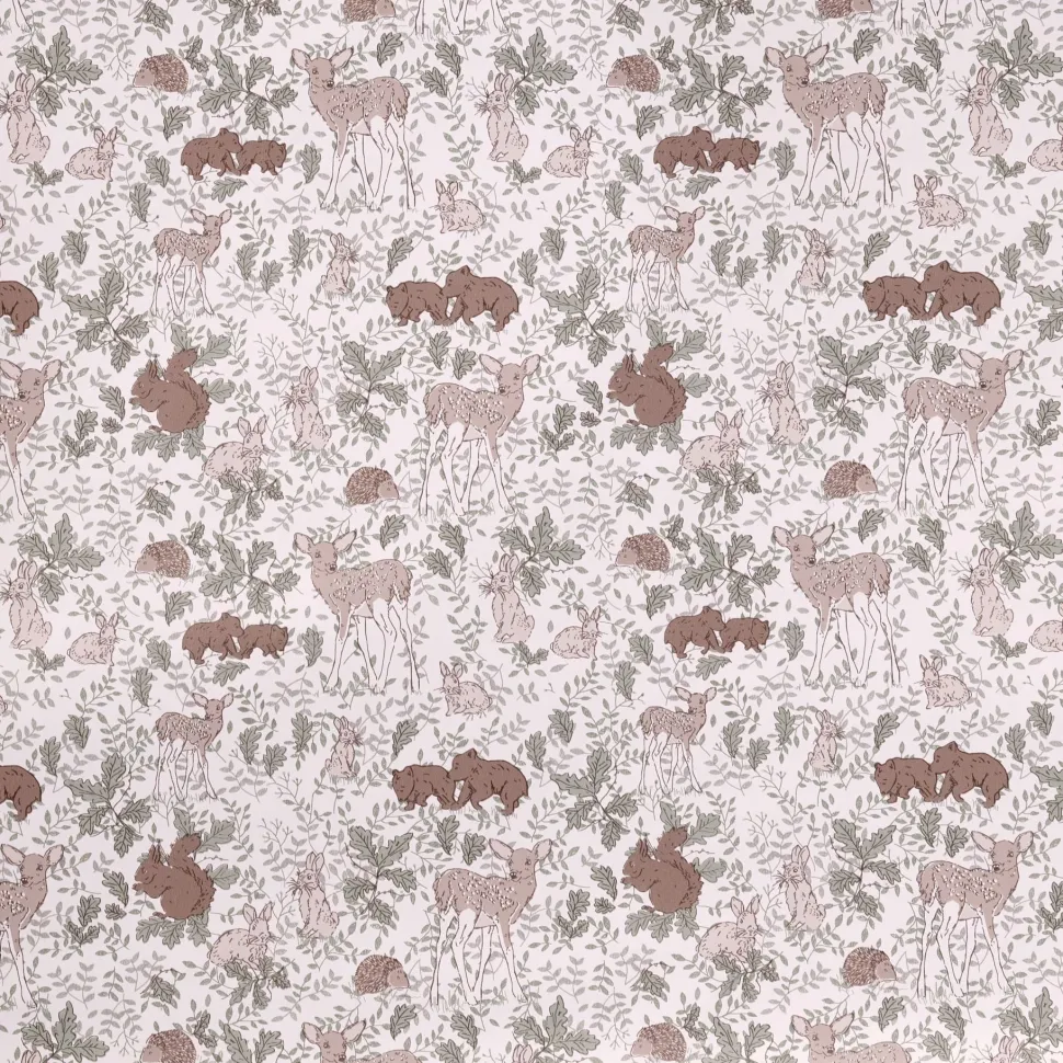 Wooden Animals tapettinäyte vihreä